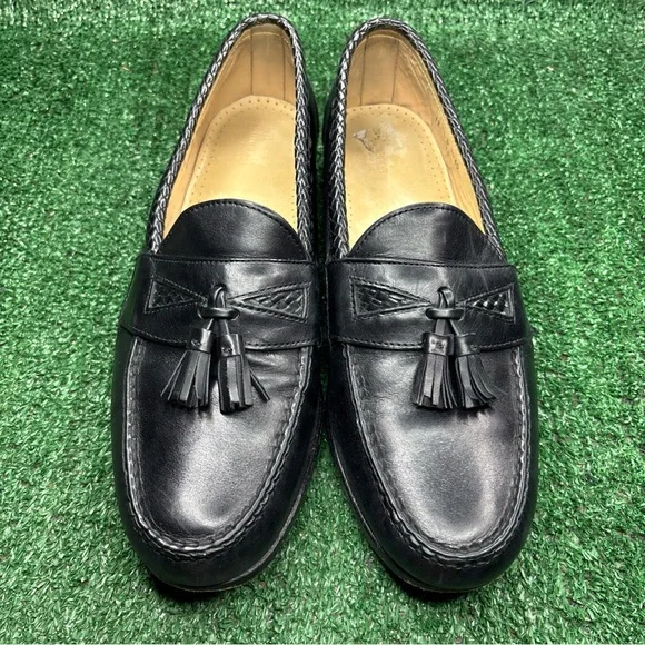 Allen Edmonds Maxfield Black Leather Tassel Loafers Mens  display picture 2